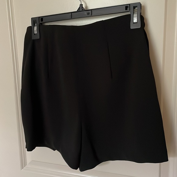 Express High Waisted Tie Front Wrap Black Skort - Picture 2 of 5